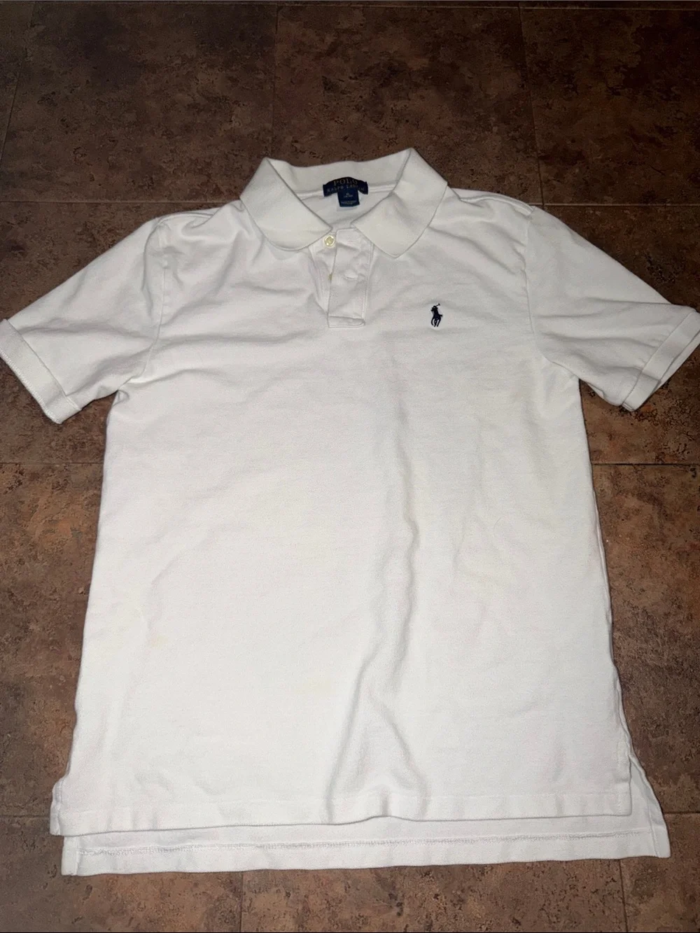 Ralph Lauren White Polo with Navy Pony Logo